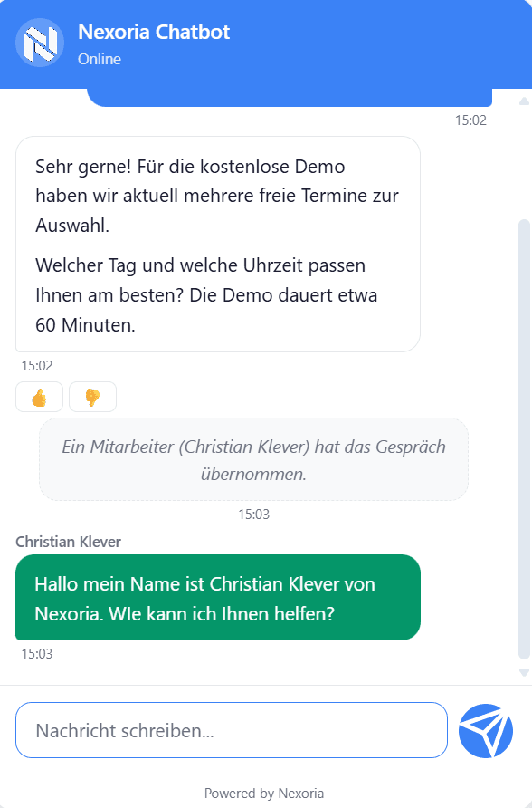 Live-Operator: Nahtlose Übergabe an Mitarbeiter 1