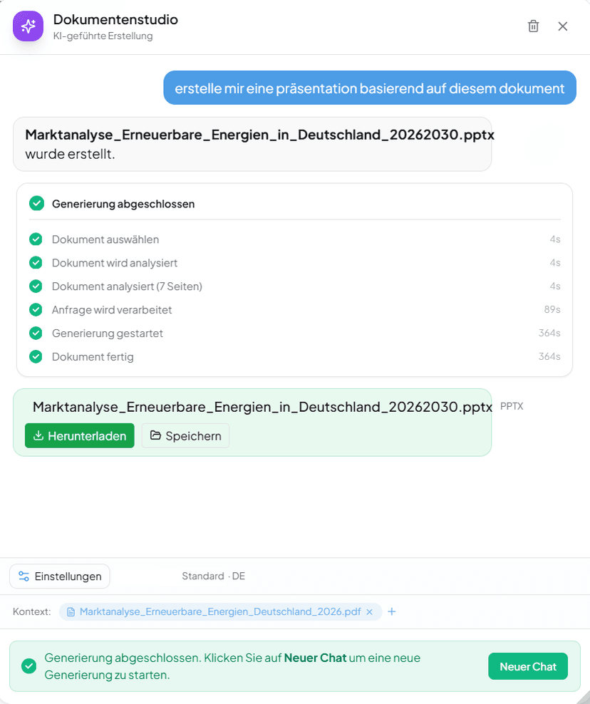 DokumentenStudio Generierungsablauf