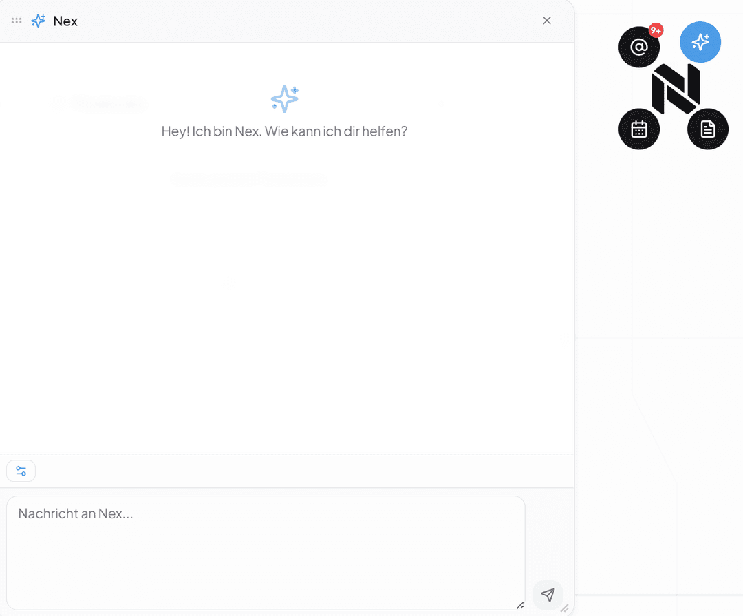 Nex KI-Chat Startscreen