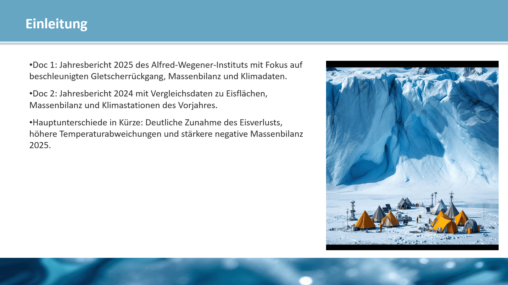 Gletscherrückgang Dokumentenvergleich 2024 vs 2025 — Folie 2