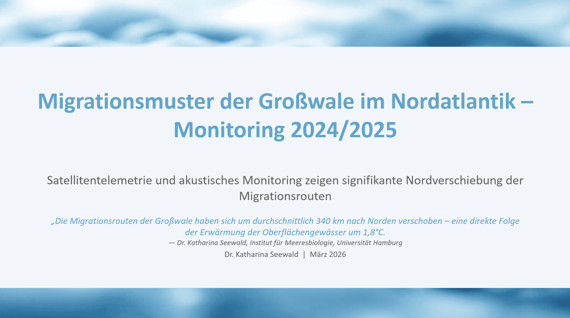 Migrationsmuster der Großwale im Nordatlantik — Folie 1